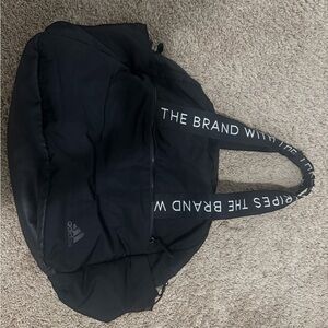 Adidas Black Duffel Bag with Branded Straps